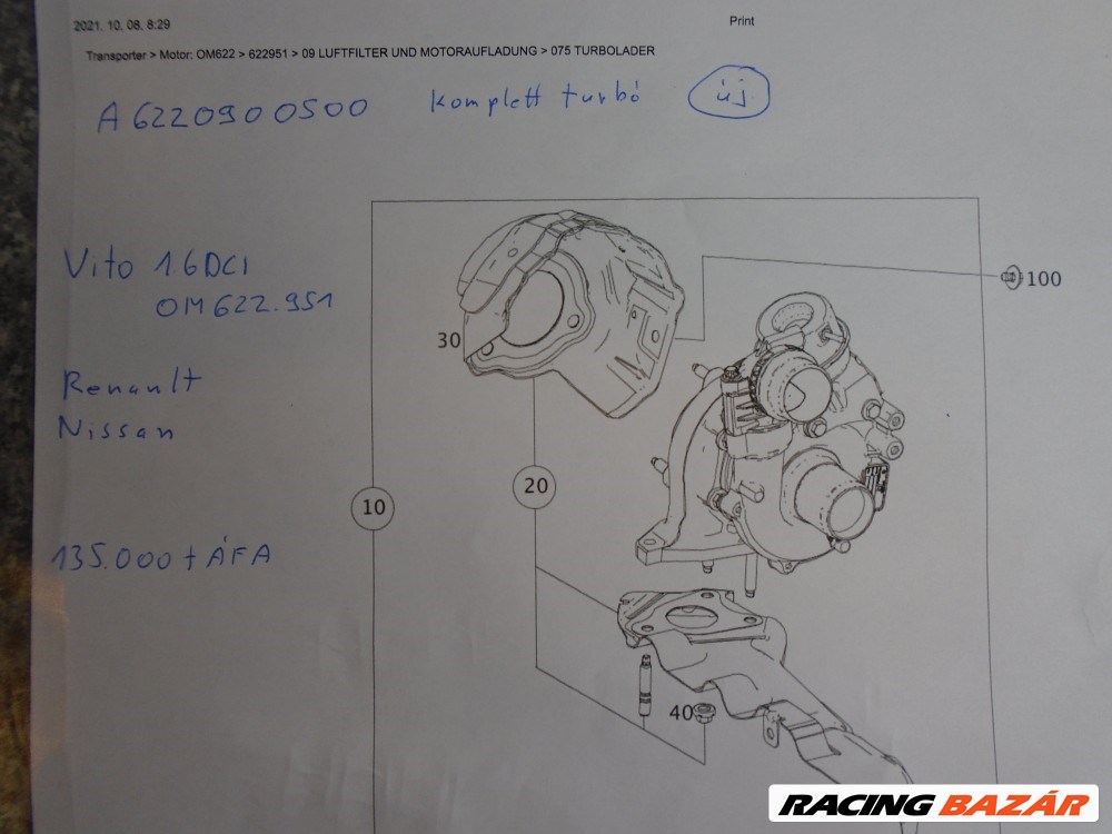 [Gyári új] Mercedes-Benz komplett turbó / VITO 1.6 dci  2. kép